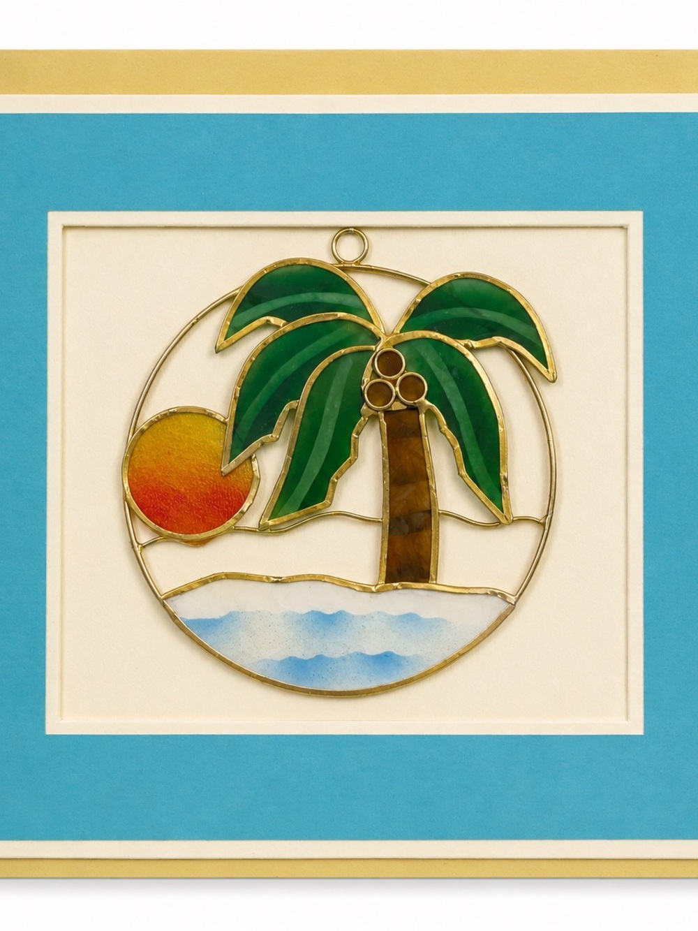 Vintage Capiz Shell Palm Tree Suncatcher in Gift Card